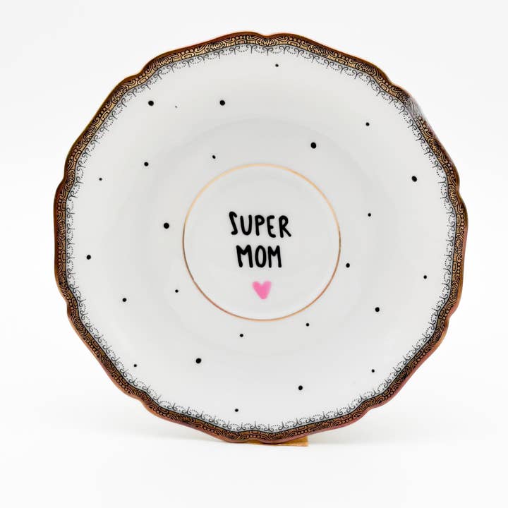 Wall plate small SUPER MOM "heart" for wholesale by ohRuby