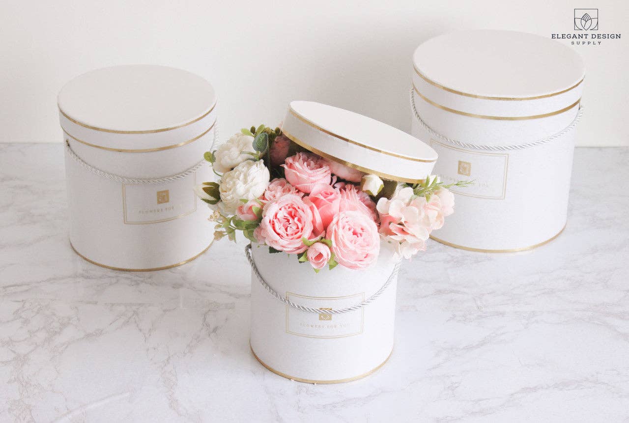 Elegant Design Supply - Wholesale Gift Box - Round "Flowers for you" Hat Flower Box18