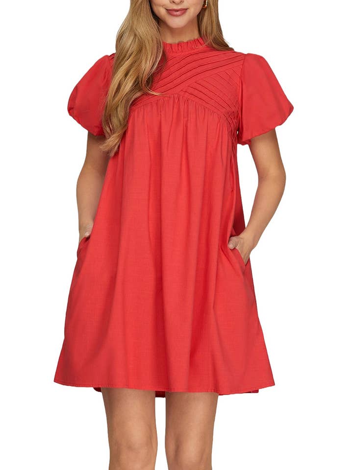 Vanilla Monkey - Wholesale Dress - Women's - Pintuck Detail Mini Dress