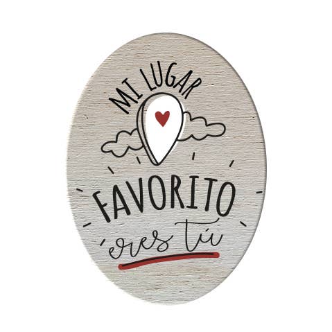 Placca in legno stampata a colori My favorite place is you per la vendita all'ingrosso da parte di Evyre Scrapbooking