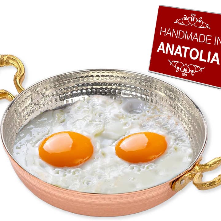 Hakan - Vente Poêles - Poêle à Œufs en Cuivre Hakan pour la Cuisine, Petite Poêle à Frire Faite à la Main