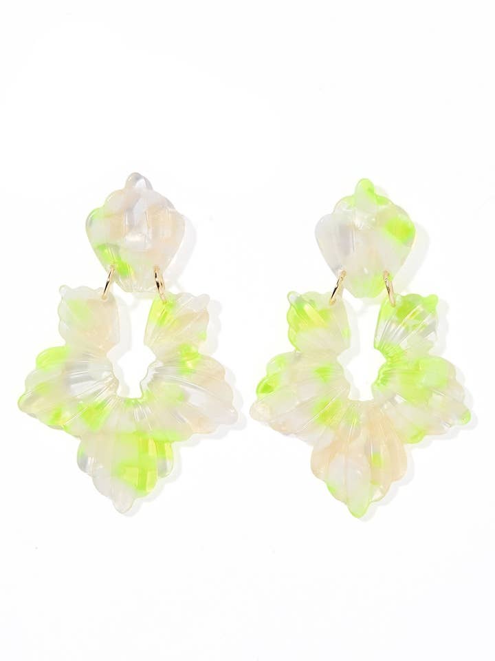 Michelle Statement Earrings - Neon Yellow Clouds for wholesale by LINNY CO
