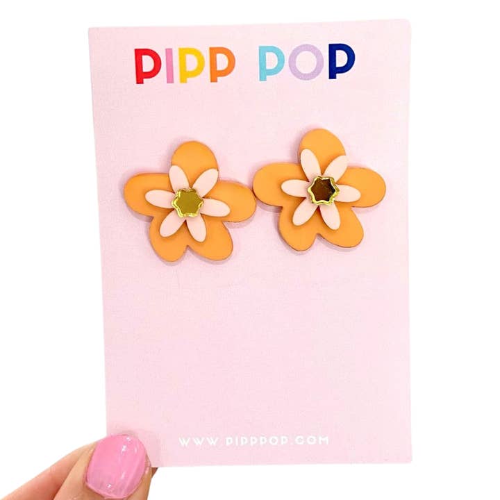 Pipp Pop - Wholesale Stud/Post Earrings - Jessie Flower Studs - 12 Colours Available3