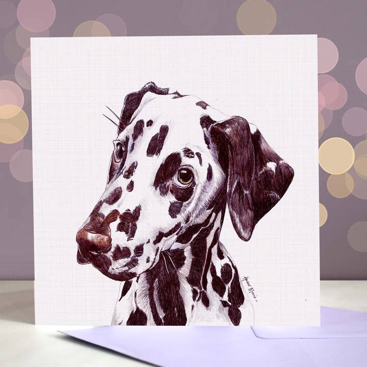 Tarjeta de felicitación dálmata hígado más pupular para venta al por mayor de Amber Marie Studio
