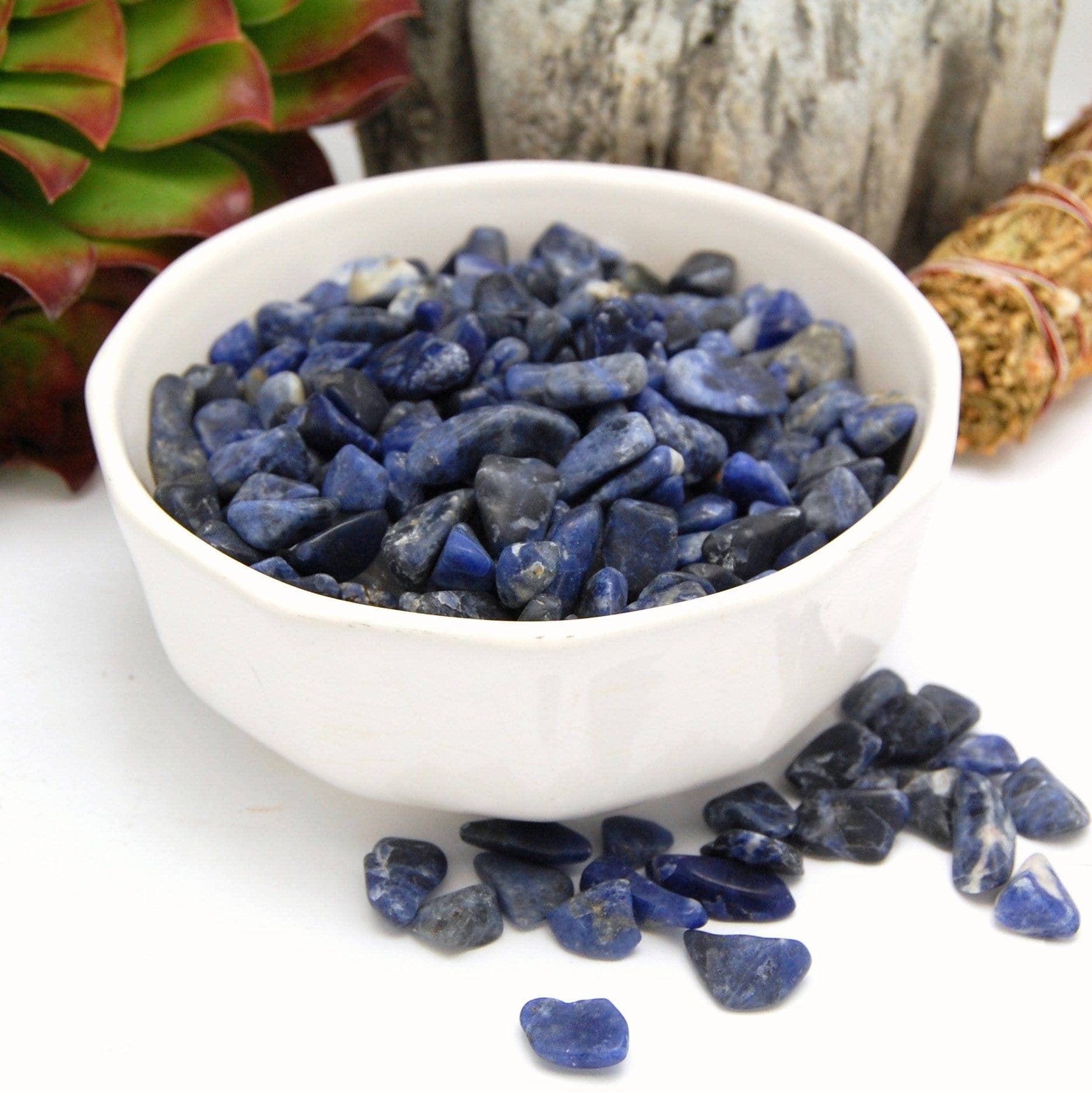 Rock Paradise - Wholesale Spiritual Stone/Crystal - Crystal Blue Sodalite Tumbled Gemstones 1 lb Polished Stones2
