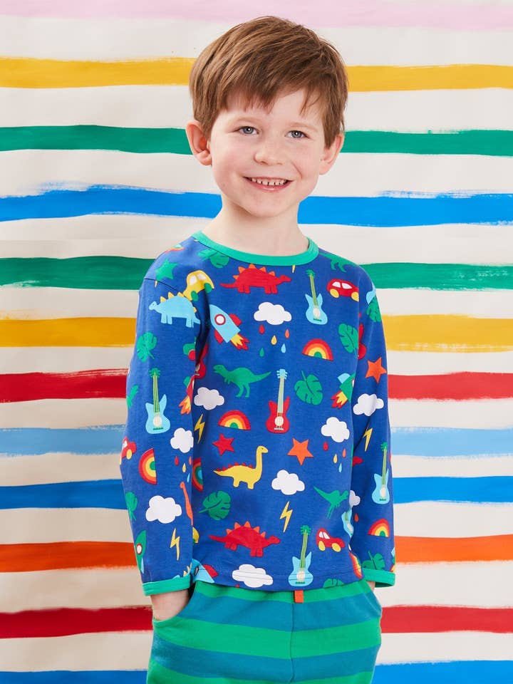 Organic Playtime Mix-Up Print T-Shirt for wholesale by Toby Tiger