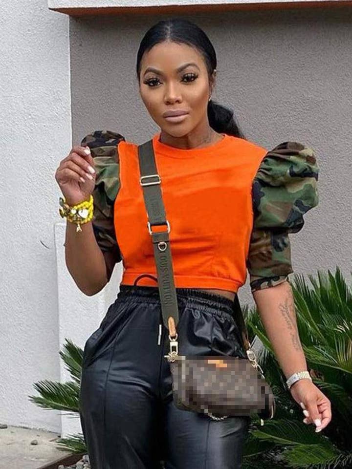 Flarix - Wholesale Blouse - Women's - street camouflage half sleeve blouse for women0