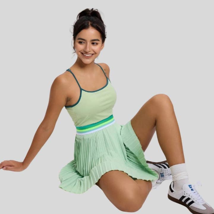 Tennis badminton quick-drying pleated dress with bra suspend for wholesale by Sodalemon