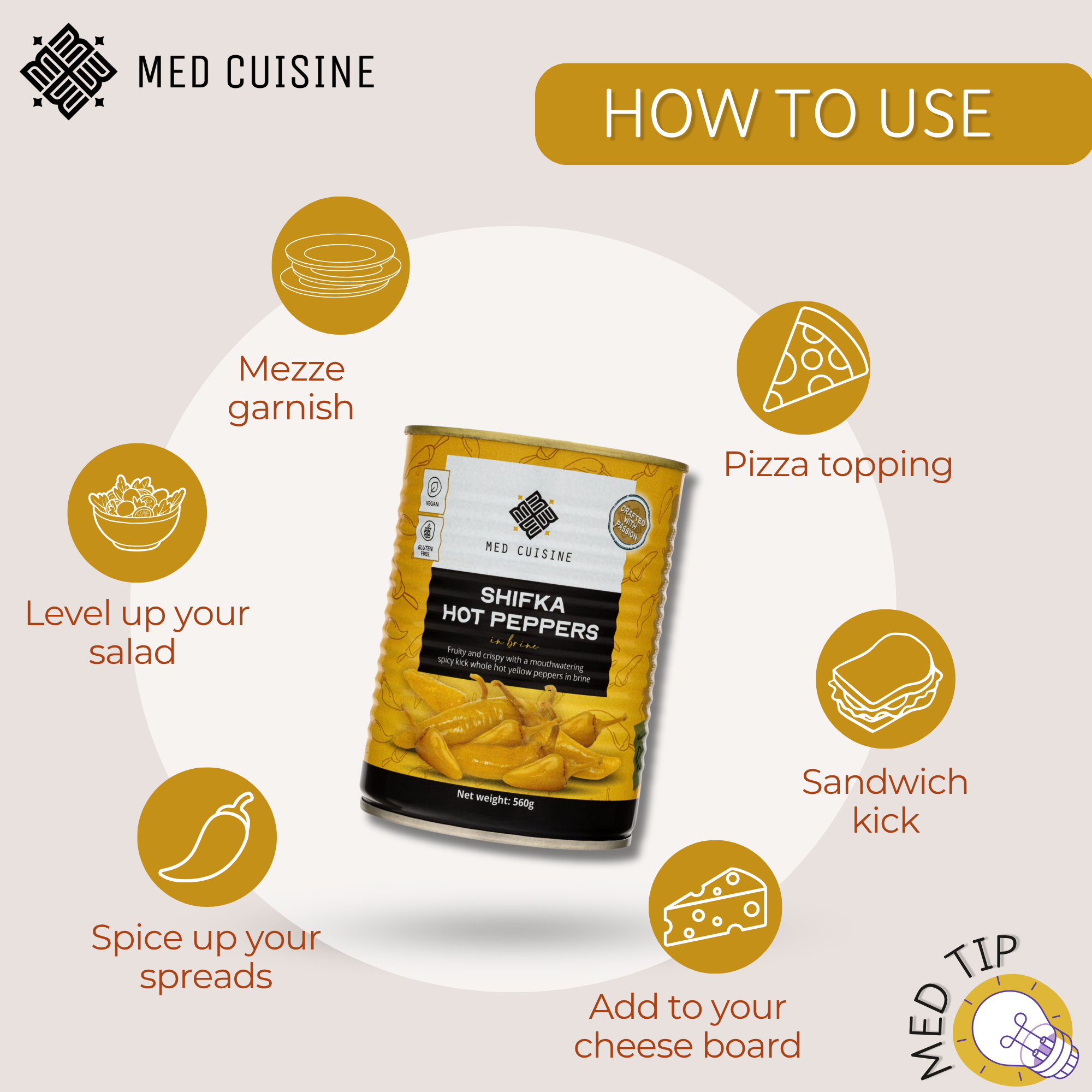 Med Cuisine – wholesale Pepper/peppercorns – Shifka Hot Peppers - 560GR1