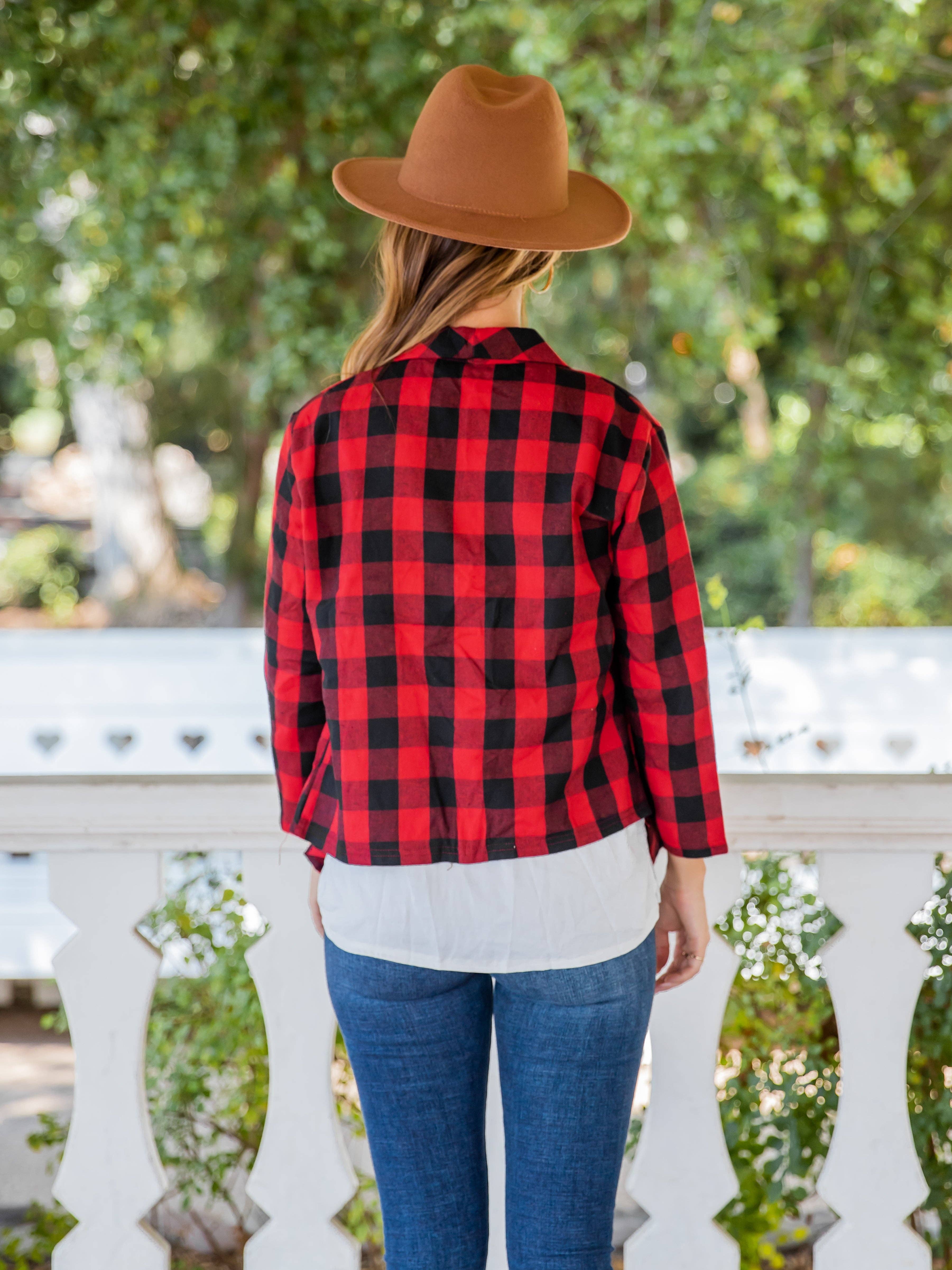 Tickled Teal - Wholesale Blazer - Women's - Maia Patterned Blazer3