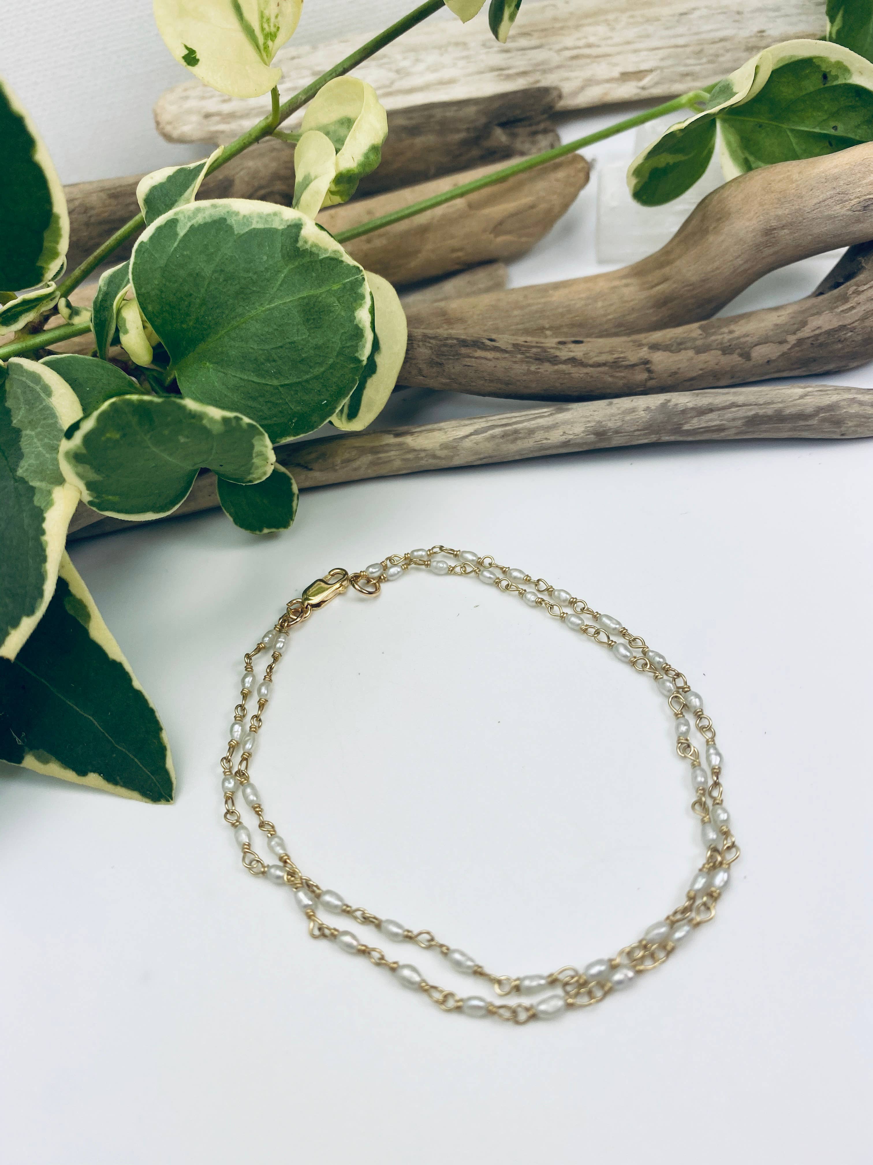 Laura J Designs - Wholesale Link & Chain Bracelet - Pearl Harvest Bracelet0