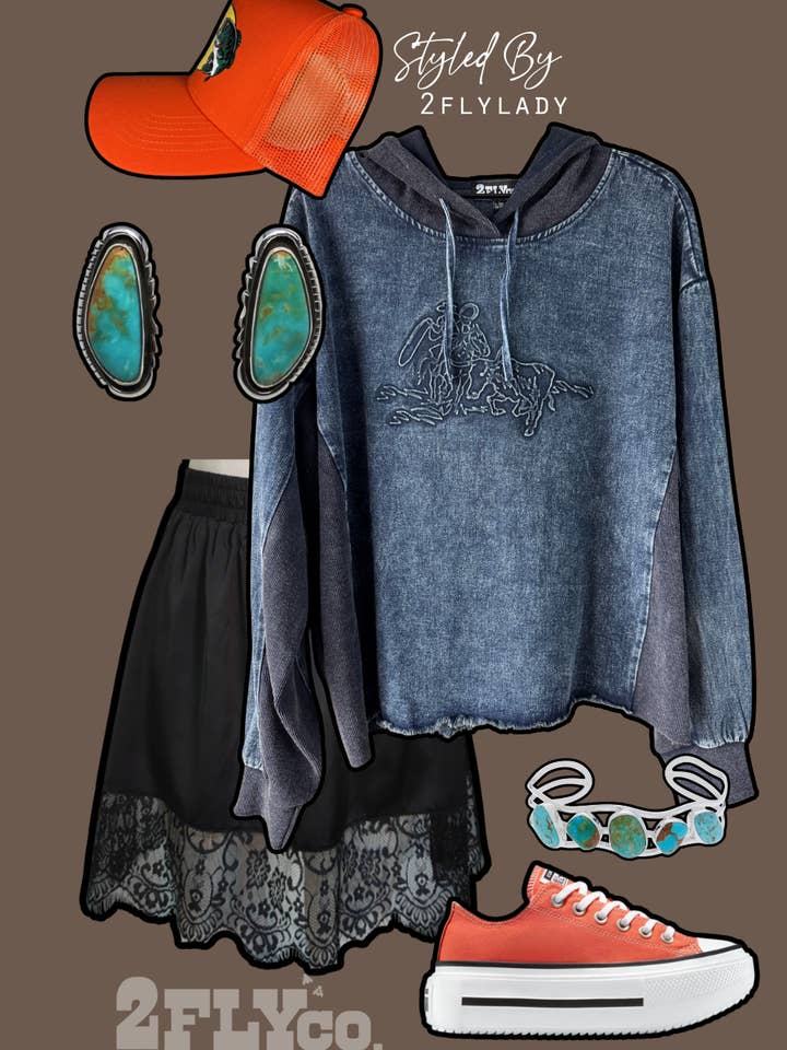 2 Fly Co - Wholesale Hoodie - Women's - URBAN DENIM HOODIE 2.00