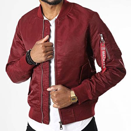 MACKTEN - Wholesale Bomber Jacket - Men's - Men's burgundy bomber jackets1