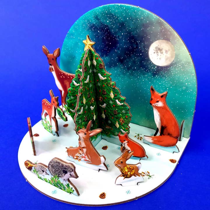 Roger La Borde - Wholesale Holiday Stocking - Heart of the Christmas Forest 3D Pop & Slot Scene - POP 0880