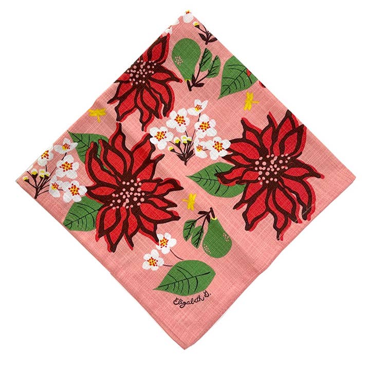 Elizabeth Grubaugh - Wholesale Dinner & Cloth Napkin - Poinsettia Napkin Set of Four
