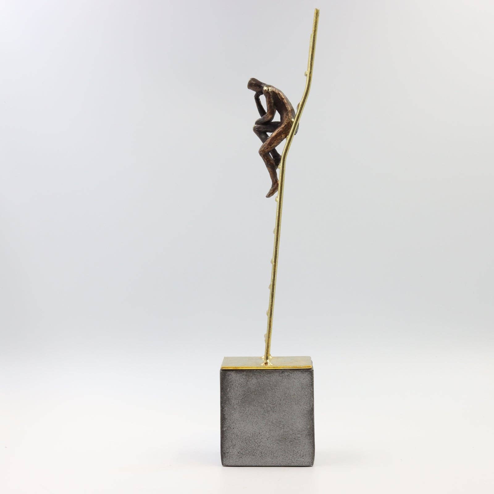 Bentley & Bo – wholesale Sculpture – Thinking Man on Gold Ladder1