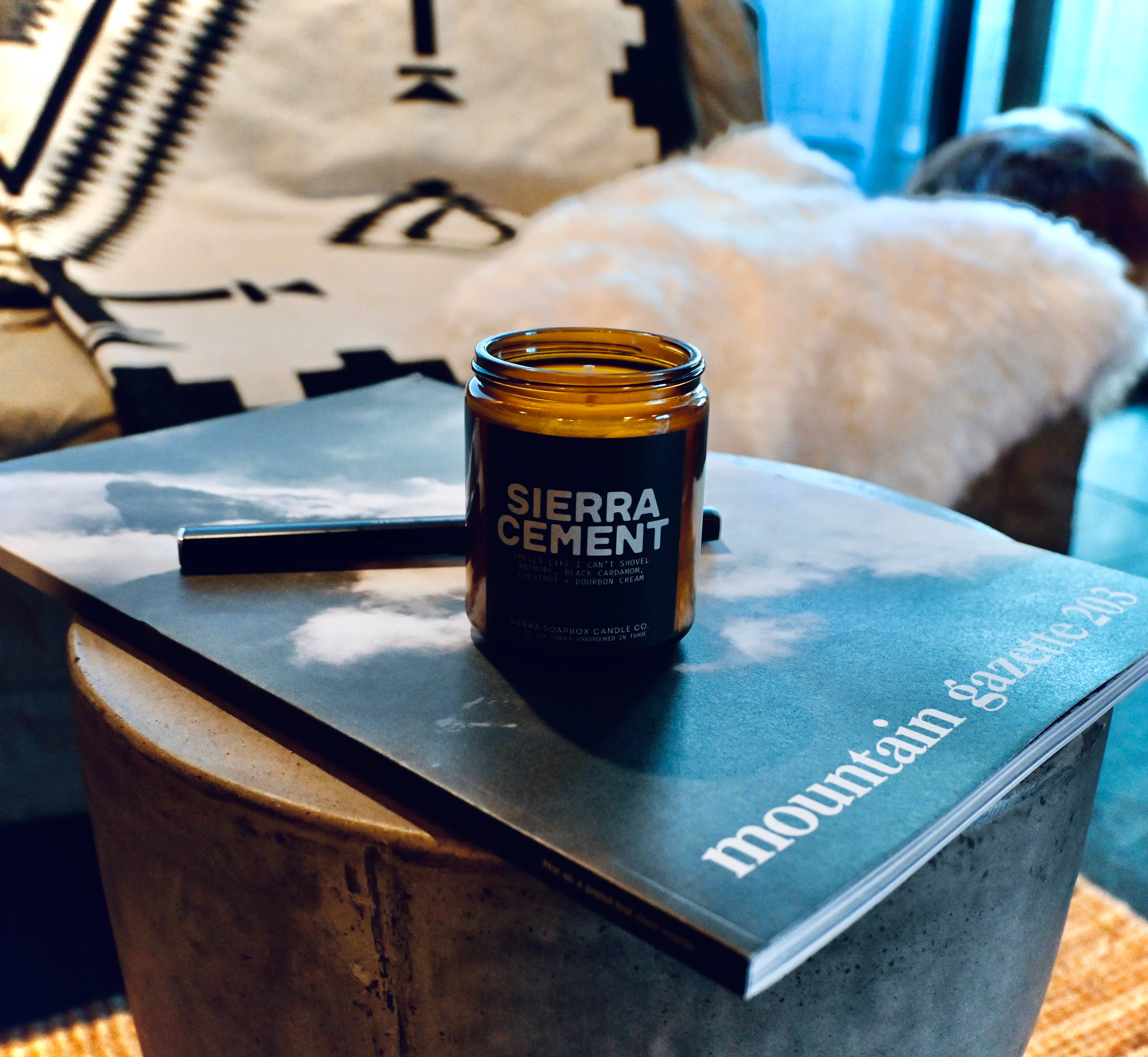 Sierra Soapbox Candle Co. - Wholesale Jar/Filled Candle - Sierra Cement [Cardamom + Vanilla Bourbon] 1