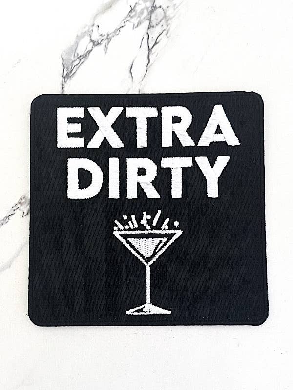 Black Extra Dirty Embroidered Patch for wholesale by Nash Grey