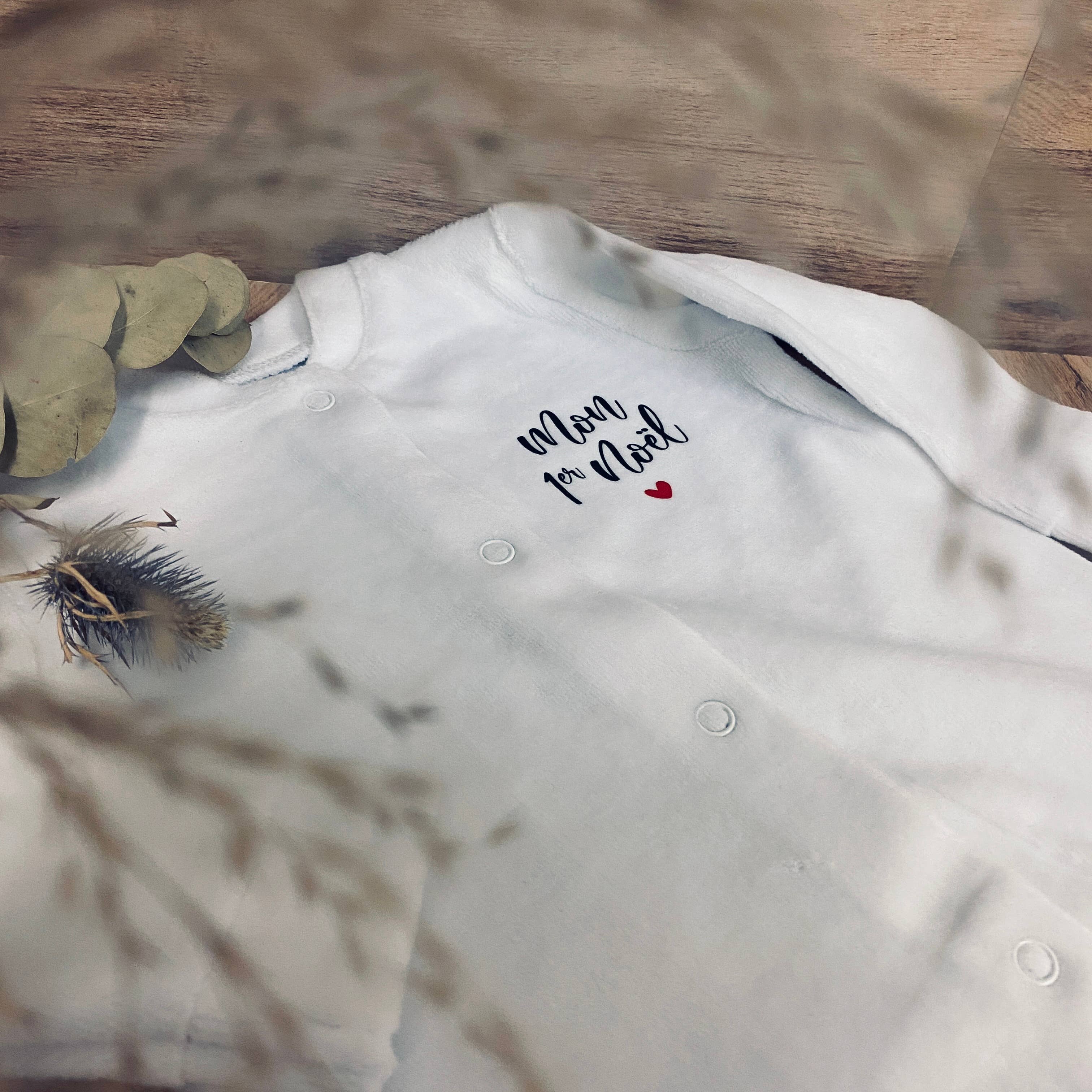 La vie en magenta - Vendita all'ingrosso Pigiamino - Neonati - Pigiama in velluto bianco 0-3 mesi - Primo Natale - regalo4