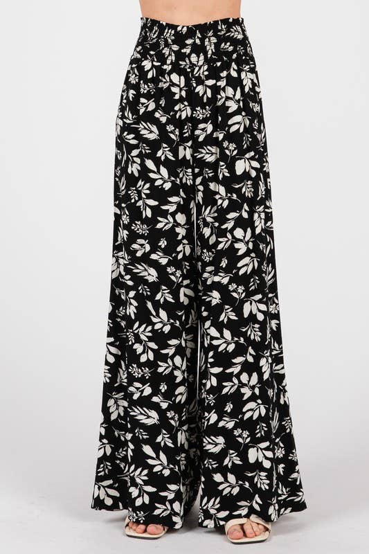 Final Touch - Wholesale Pants - Women's - Wide Smock Waist Wide Leg Pants - VNP70263B50