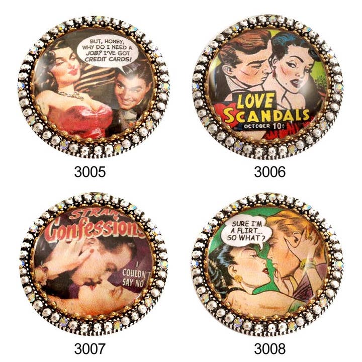 Sweet Romance Jewelry - Wholesale Cocktail/Statement Ring - Vintage Vixens Comic Rings2