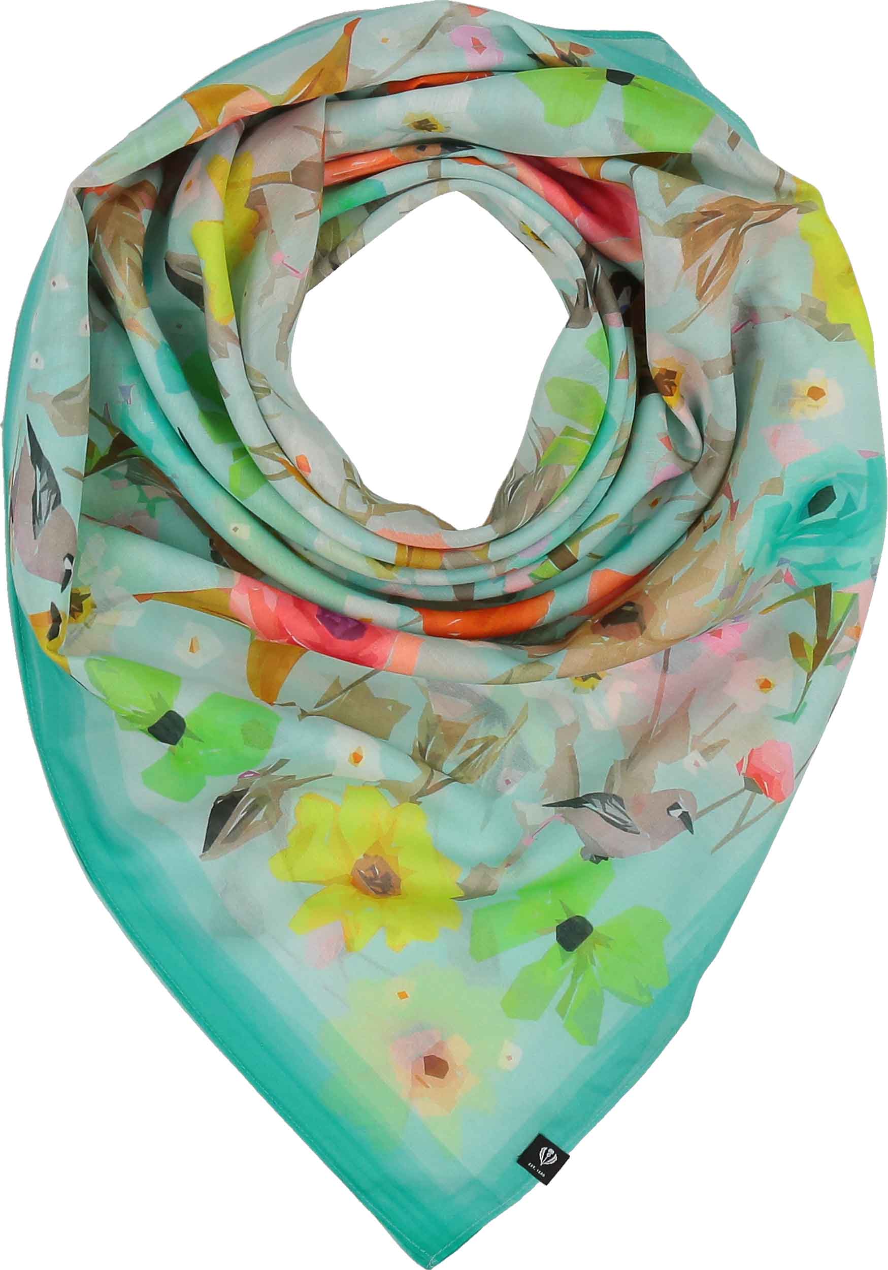 FRAAS - The Scarf Company - Wholesale Scarf - Women's - Floral Birds Cotton Silk Square7