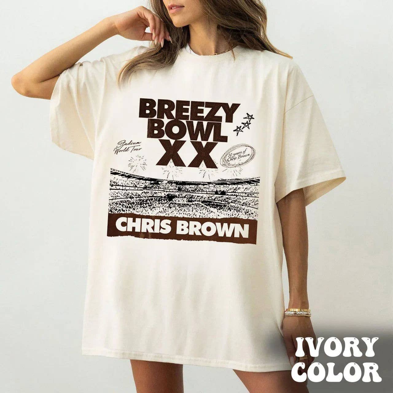 TheKingShirt - Wholesale Graphic Sweatshirt - Women's - Breezy Bowl XX Tour Unisex T-Shirt, Chris Brown Album Tour2