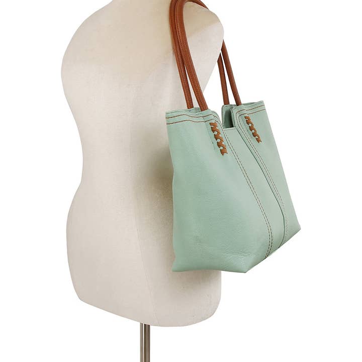 Handbag Factory Corp - Wholesale Tote Bag - Women's - 2 in 1 stitch detail matching tote and purse set