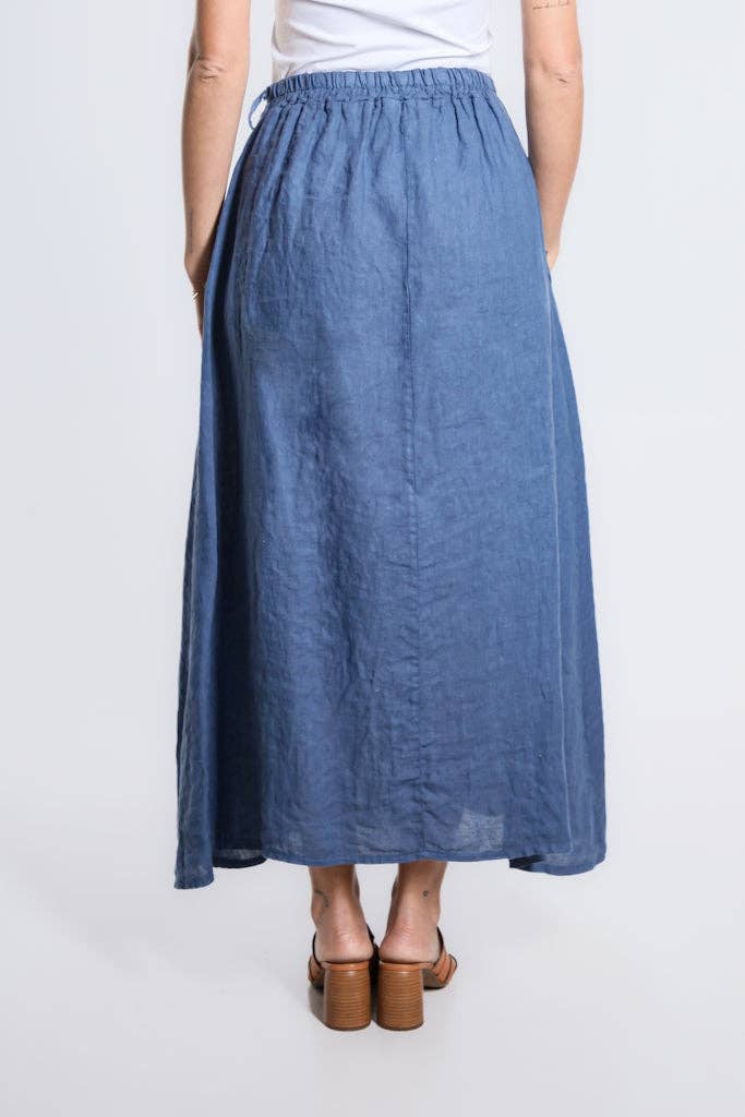 TINA Stephens Italy/Tees By Tina - Wholesale Skirt - Women's - Angie A-Line Long Linen Skirt with Pockets (SL113)3