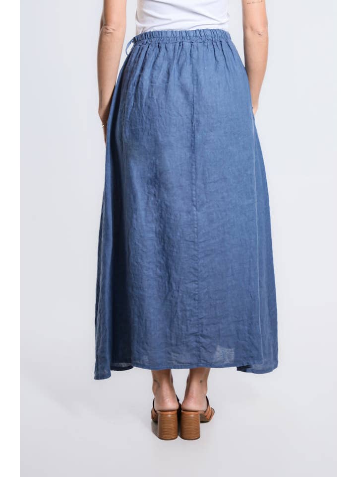 TINA Stephens Italy/Tees By Tina - Wholesale Skirt - Women's - Angie A-Line Long Linen Skirt with Pockets (SL113)3