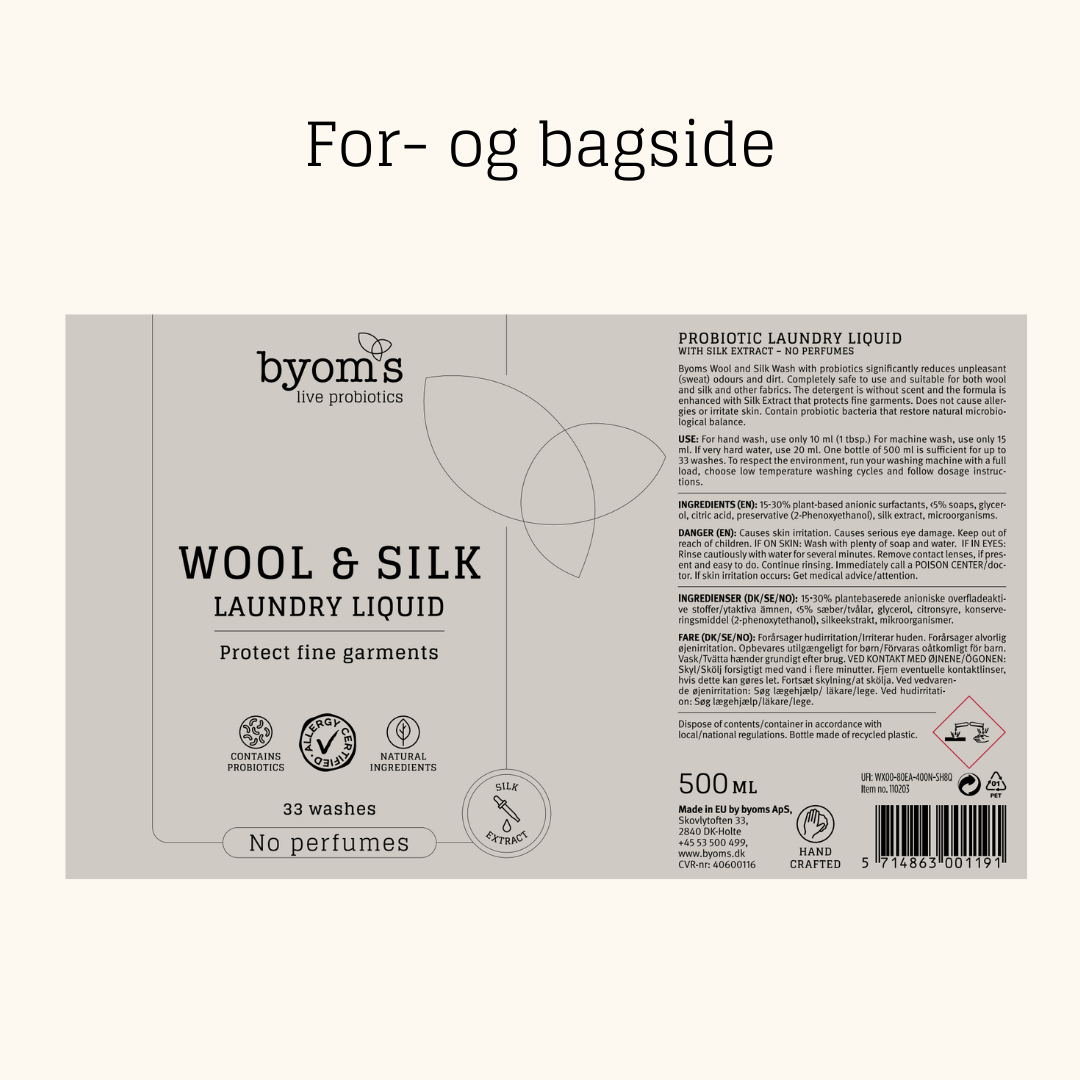 Byoms – wholesale Liquid laundry detergent – WOOL & SILK - PROBIOTIC LAUNDRY LIQUID - NP5