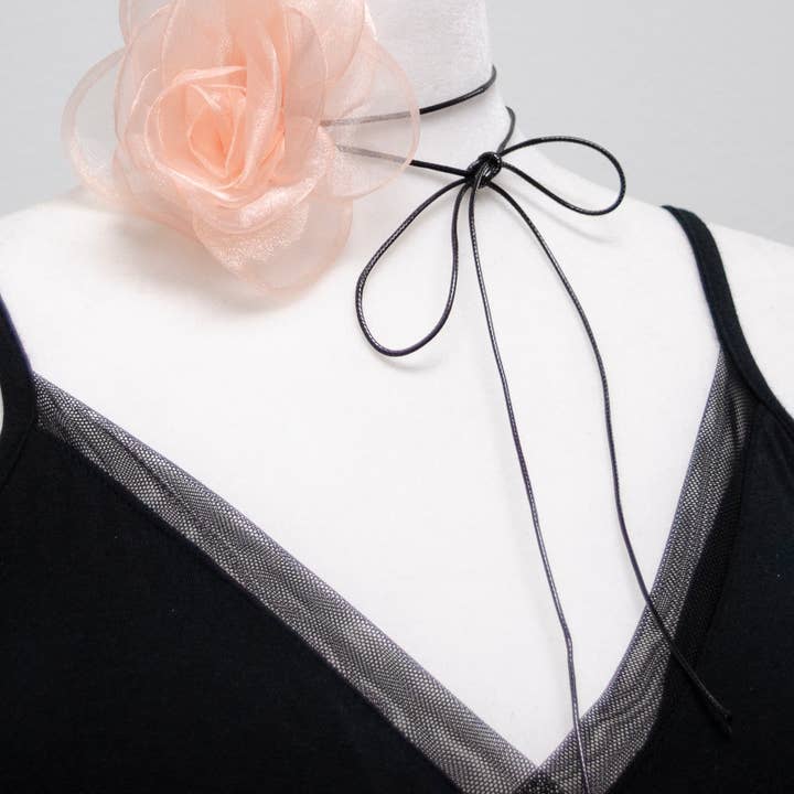 Aim Eternal – Engroshandel Choker/colliers – Klassisk Flower Choker Ribbon Halskæde String Wrap Stof Ros4