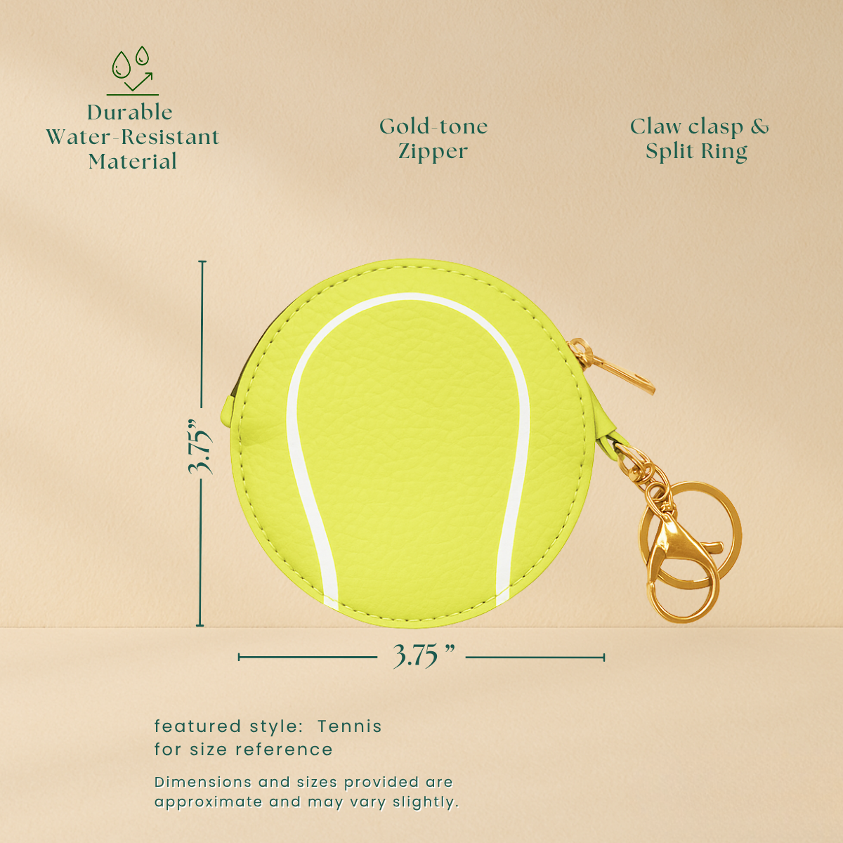 Loven x Mini Momo – wholesale Keychain – Women's – 🎾 Tennis Ball Keychain Bag Charm Sports Coin Purse Pouch2