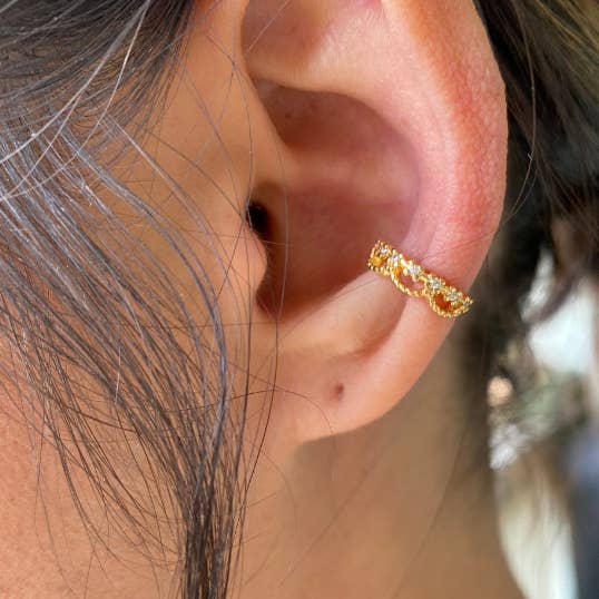Zarte und wunderschöne 18k Gold gefüllte Zirkonia Ear Cuff Großhandel und Schmuck liefert für den Großhandel von GoldFi