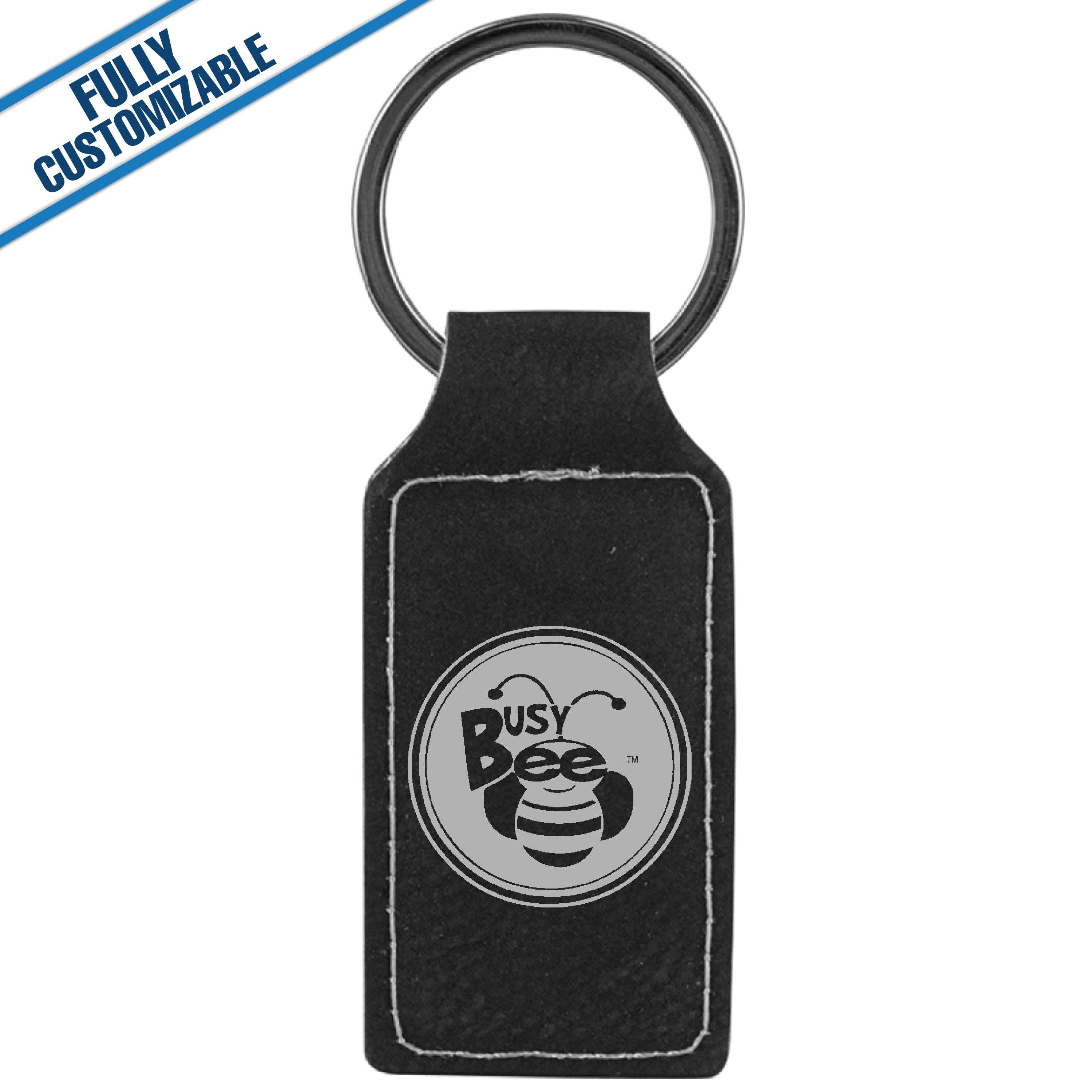 GiftWorksPlus - Vente Porte-clés – unisexe - Porte-clés rectangulaire en similicuir gravé - Entièrement personnalisable7