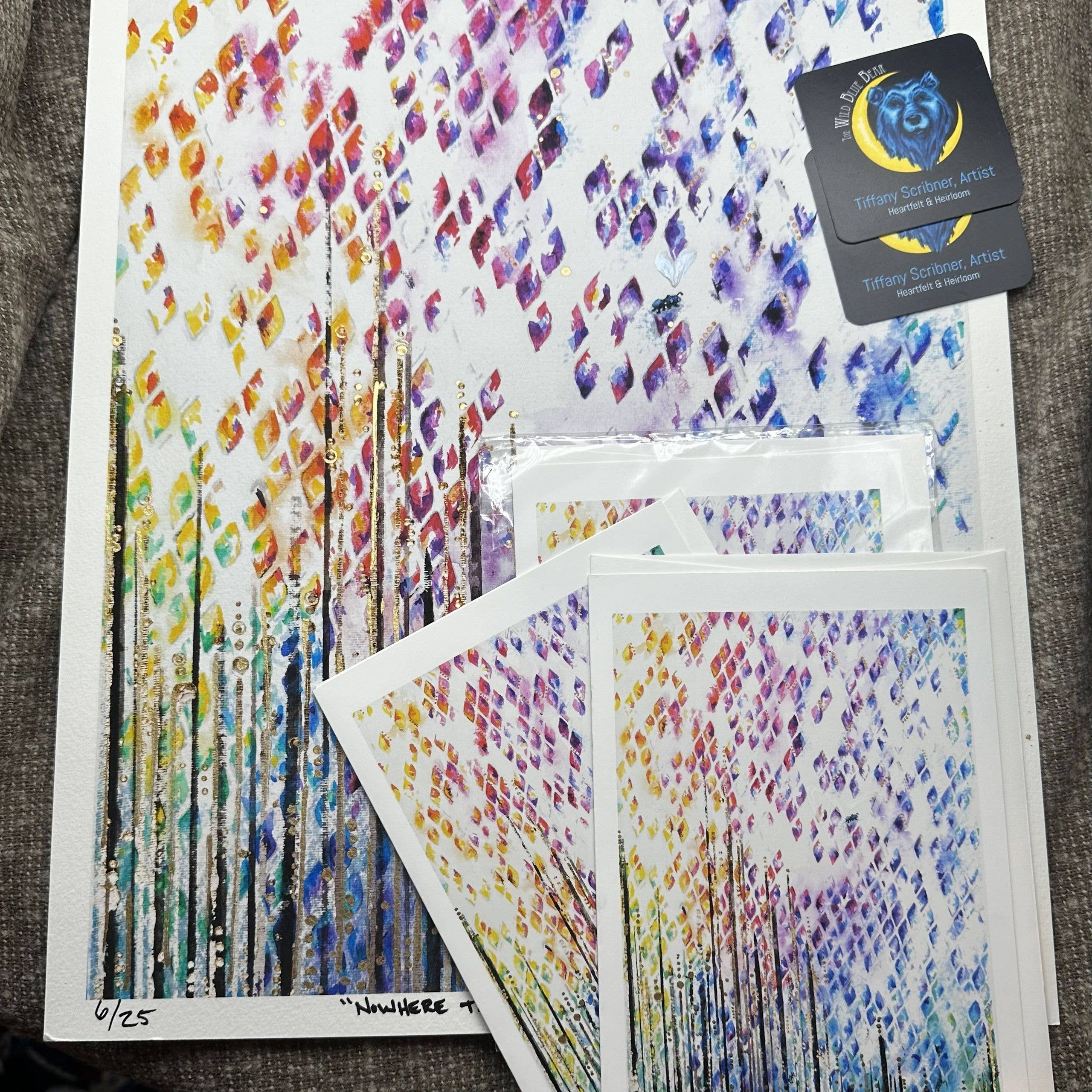 The Wild Blue Bear - Wholesale Art Print - Nowhere To Go But Up Giclee Print1