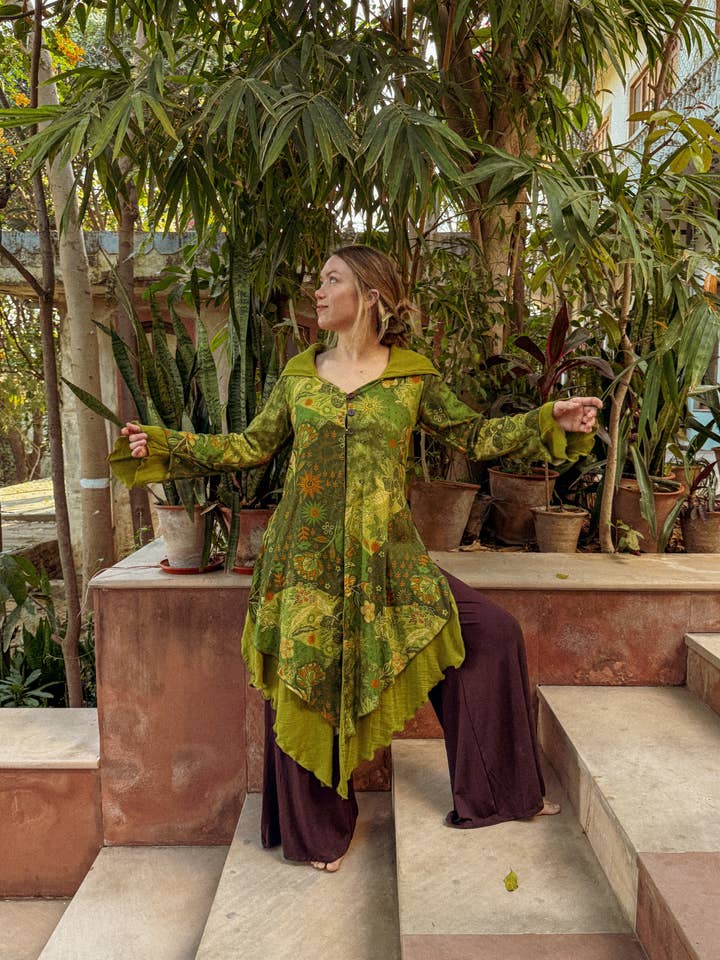 Organic Cotton Woodland Fairy Boho Jacket Duster Cardigan for wholesale by Gardenbelle Shop