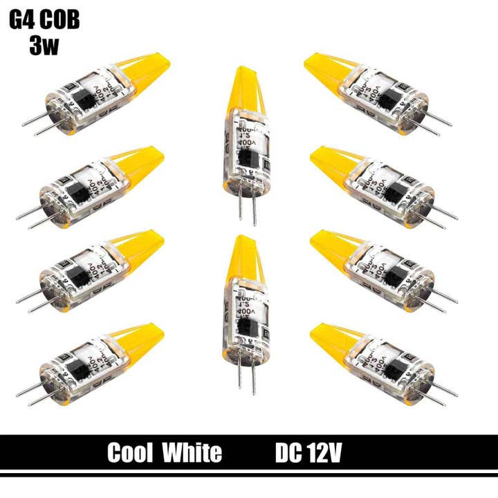 Ledsone - Wholesale Accent/Desk Lamp - G4 COB DC 12V 3W COOL WHITE LED Light replace halogen bulb3