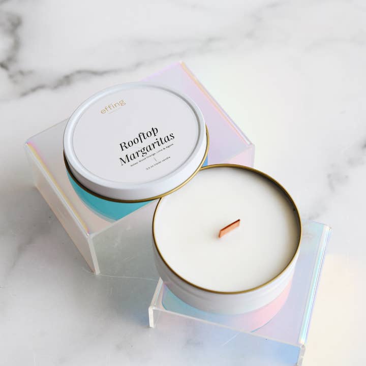 Travel Candle - Rooftop Margaritas | Blood Orange & Lime for wholesale by Effing Candle Co.