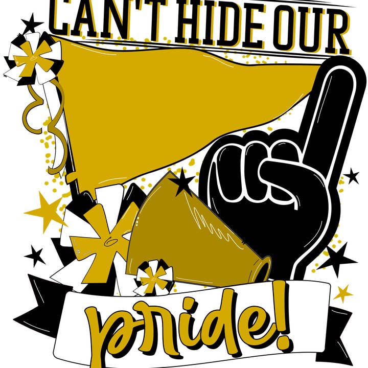 Porte-accroche fierté scolaire, noir et or, DECOE-W-904908-DH, accroche-porte de 22 pouces pour la vente par DecoExchange