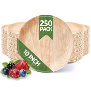 Naturezway Pro Line Bamboo & Sugarcane Round Plates 5-Compartment Lunch Tray (500 Pack)