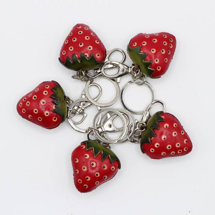Sunflower Handmade leather inc - Wholesale Keychain - Women's - leather strawberry key chain purse charm