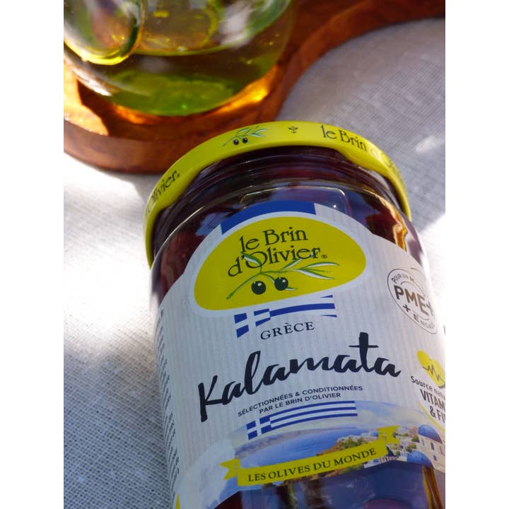 Le Brin d'Olivier – Großhandel Oliven – Kalamata natürliche schwarze Oliven
Herkunft Griechenland - 220g2