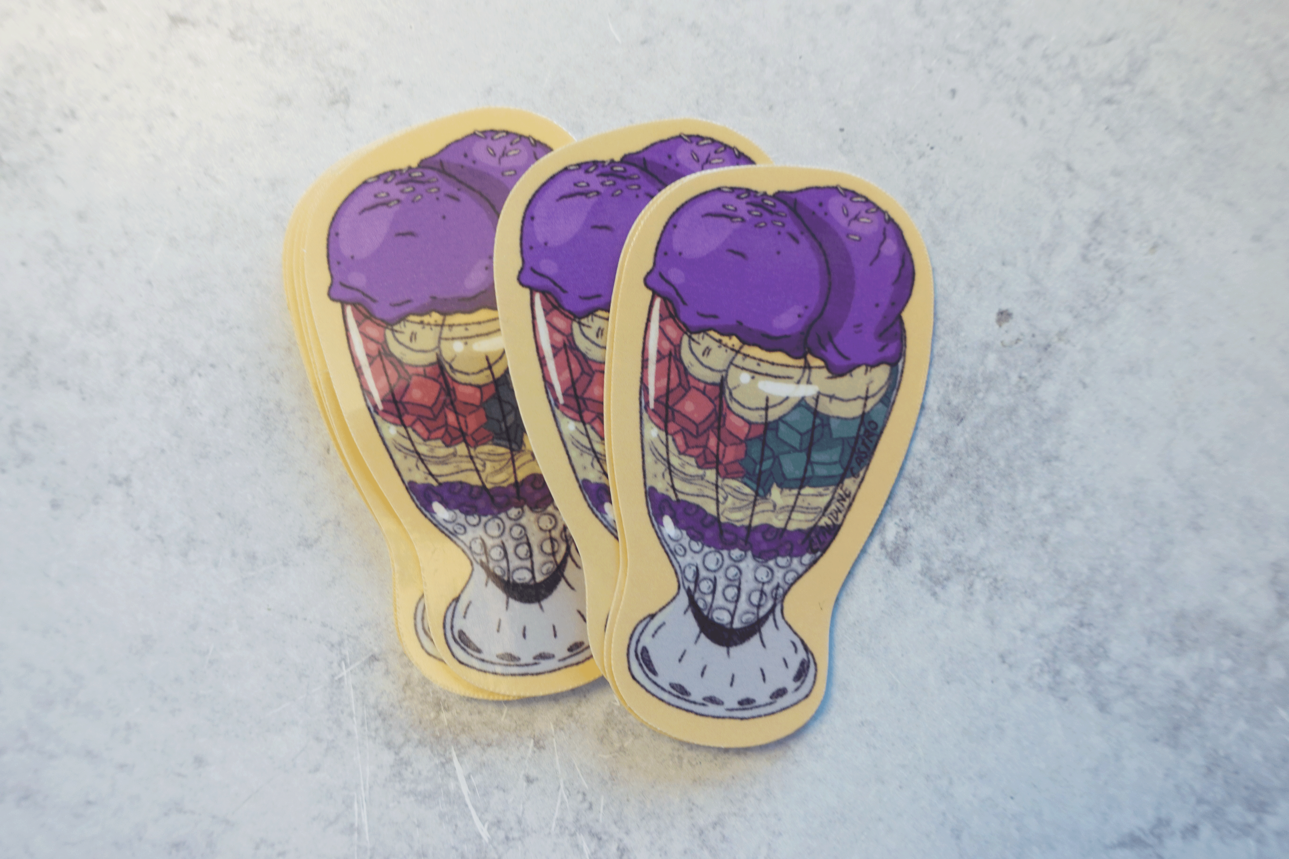 Claudine Castro Art – Adesivo por atacado – Autocolante Halo Halo, Arte de Sobremesa Filipina7