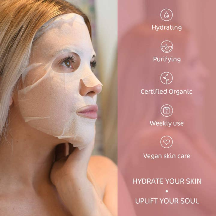 Beauty Goddess – wholesale Skincare face mask – Earth Kiss Inspirations Hydrating Organic Bamboo Sheet Mask with Shilajit and Miracle Clay to Hydrate Your Skin3