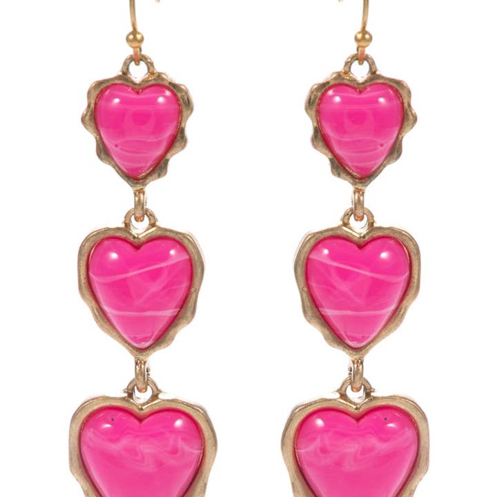 Designature New York - Wholesale Dangle earrings - Valentine Vinatge Metal W Faux Stone Hook Earrings