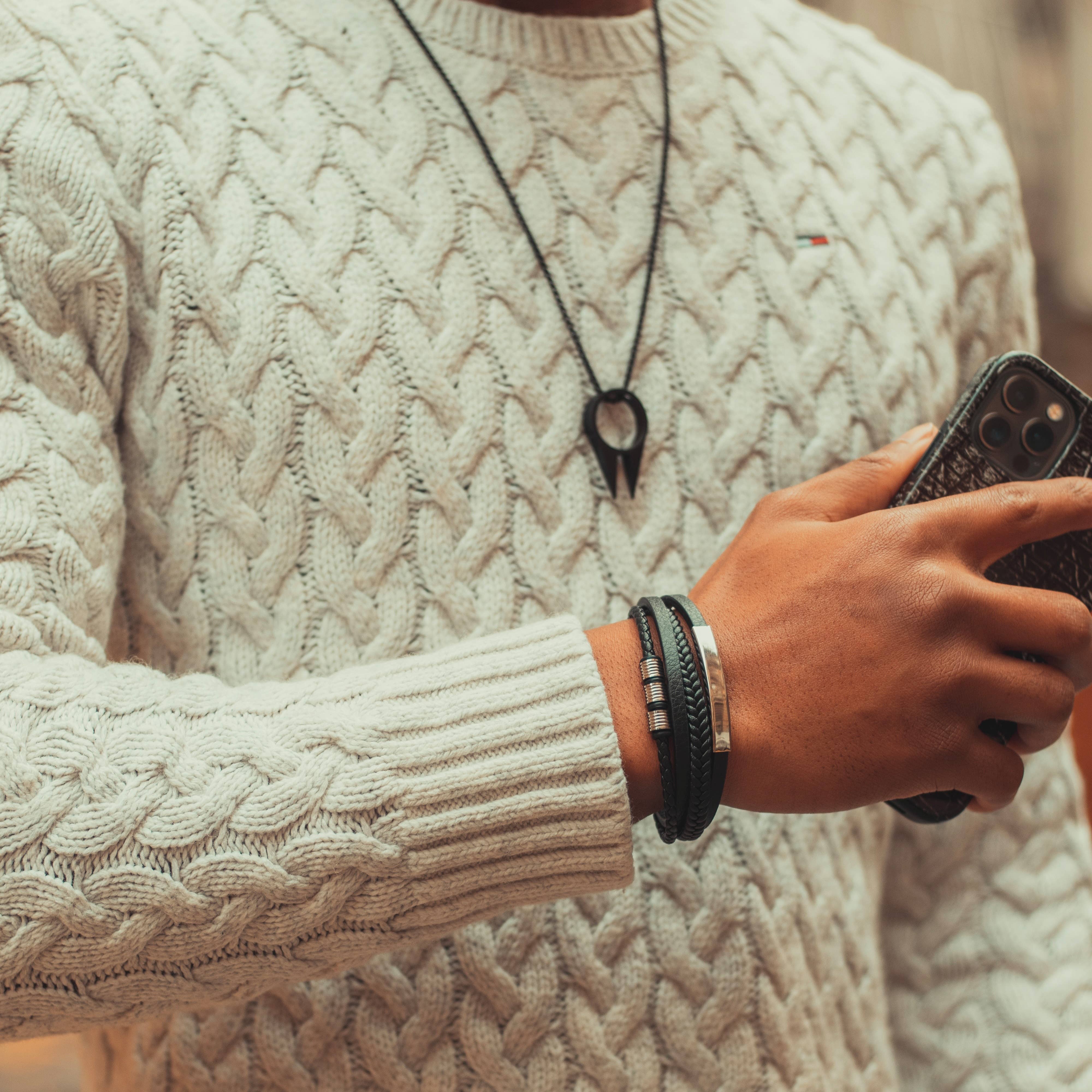 SERASAR - Wholesale Woven/Braided Bracelet - “Brave” leather bracelet4