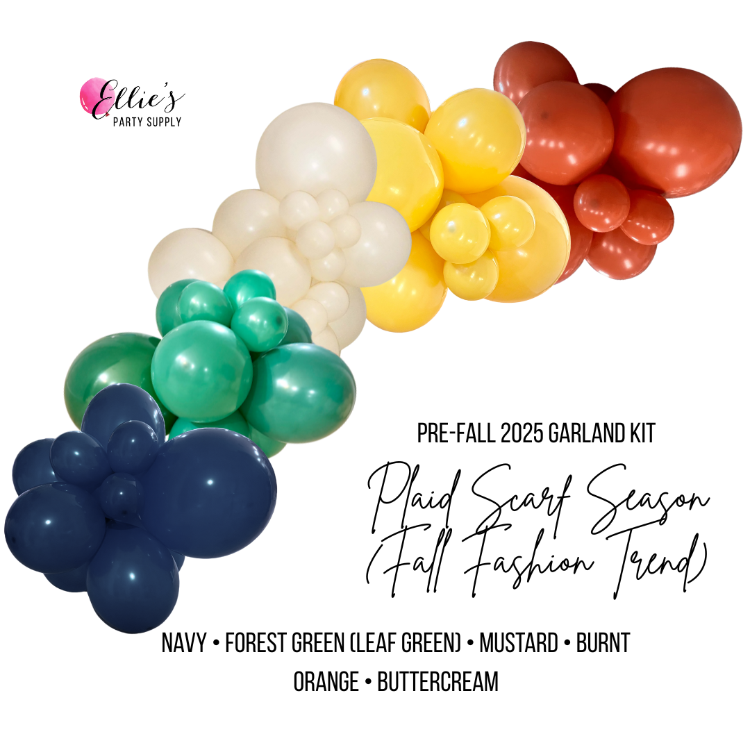 Ellie's Party Supply – Großhandel Luftballons – Plaid-Schal-Saison-Ballon-Kit – Vor-Herbst-Girlanden-Cluster0