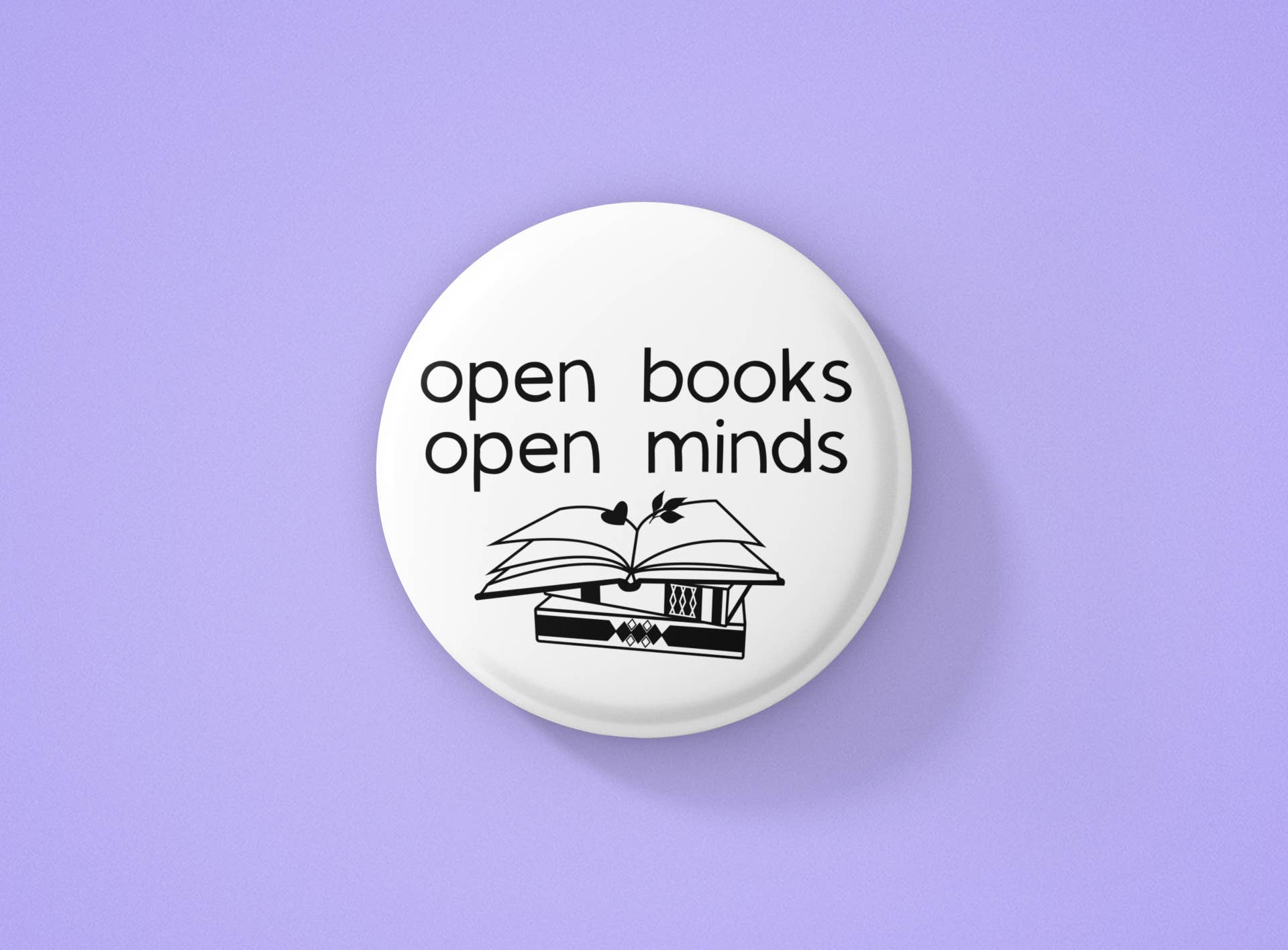 Radical Buttons - Vente Épinglettes/boutons - Livres ouverts, esprit ouvert, bouton Bookish, bouton Pinback