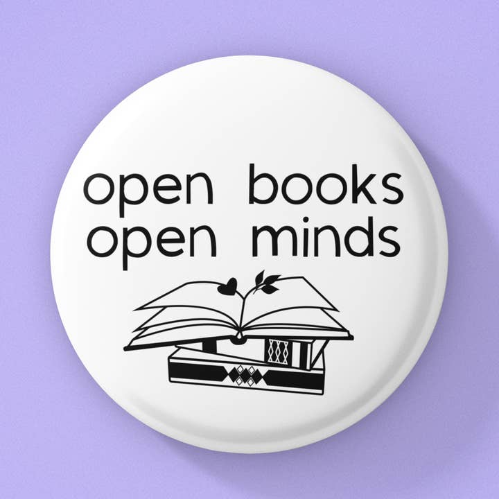 Radical Buttons - Vente Épinglettes/boutons - Livres ouverts, esprit ouvert, bouton Bookish, bouton Pinback0